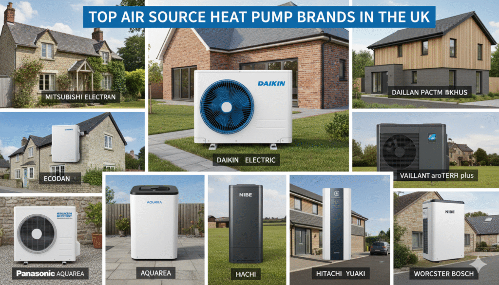 Top Air source heat pump brands in uk
